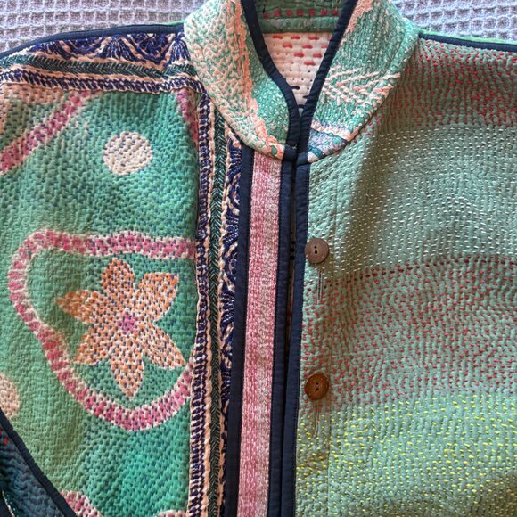 Namai Ladhiya Quilted Patchwork Kantha Jacket - Picture 5 of 10